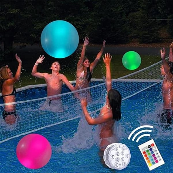 16" LED Inflatable Glowing Beach Ball Light up Pool Toys