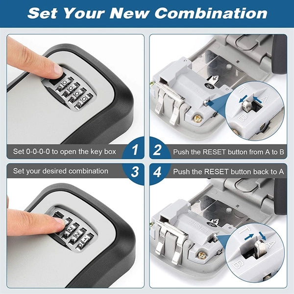 Upgraded Wall Mounted Key Safe Box