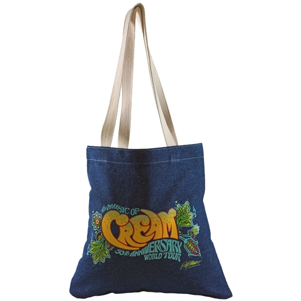 Flat Denim Tote, with Cotton Handles & Cotton Liner
