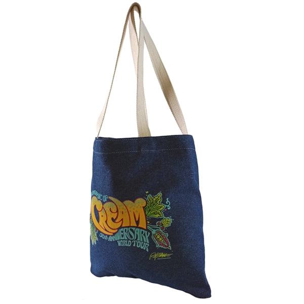 Flat Denim Tote, with Cotton Handles & Cotton Liner