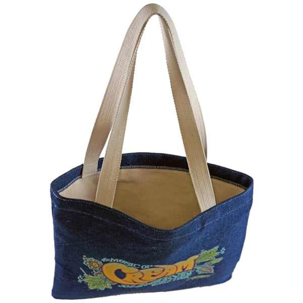 Flat Denim Tote, with Cotton Handles & Cotton Liner