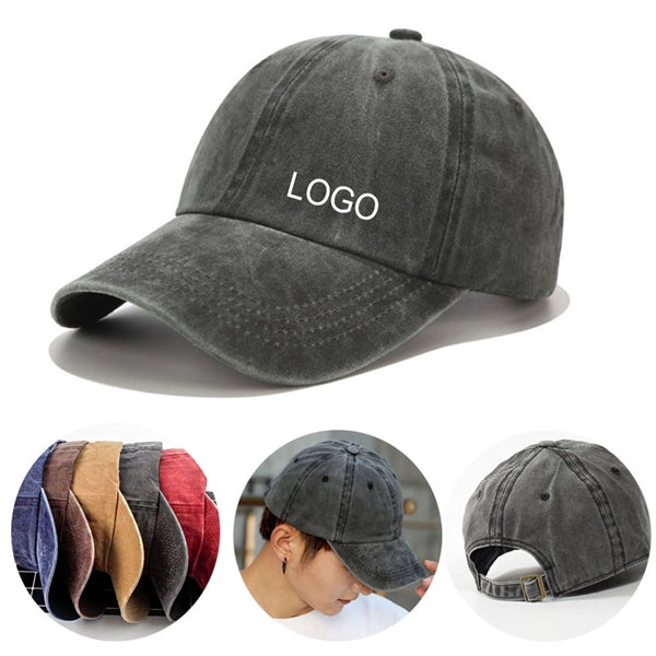 Adjustable Washed Baseball Cap Retro Twill Cotton Hat