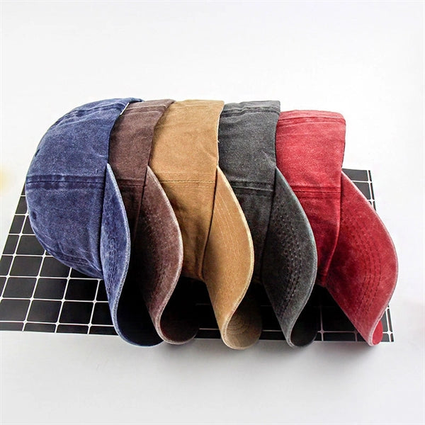 Adjustable Washed Baseball Cap Retro Twill Cotton Hat