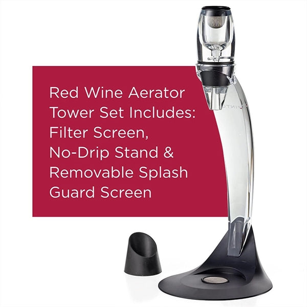 Deluxe Pourer and Decanter Tower Stand Set
