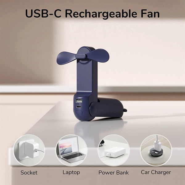 3 In 1 USB Rechargeable Handheld Fan