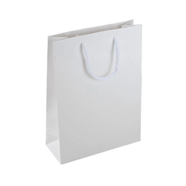 White Paper Shopping Bags With Cotton Handle