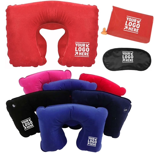 Logo Travel Pillow Kits with Ear Plugs and Eye Mask