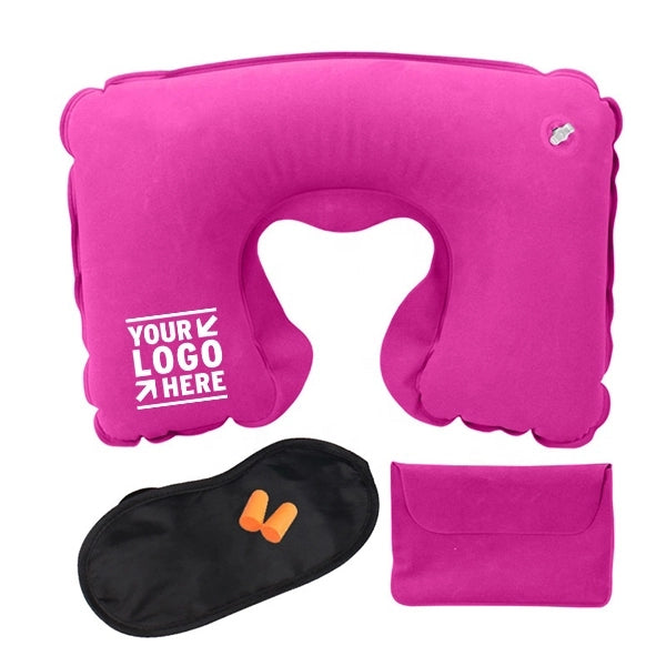 Logo Travel Pillow Kits with Ear Plugs and Eye Mask