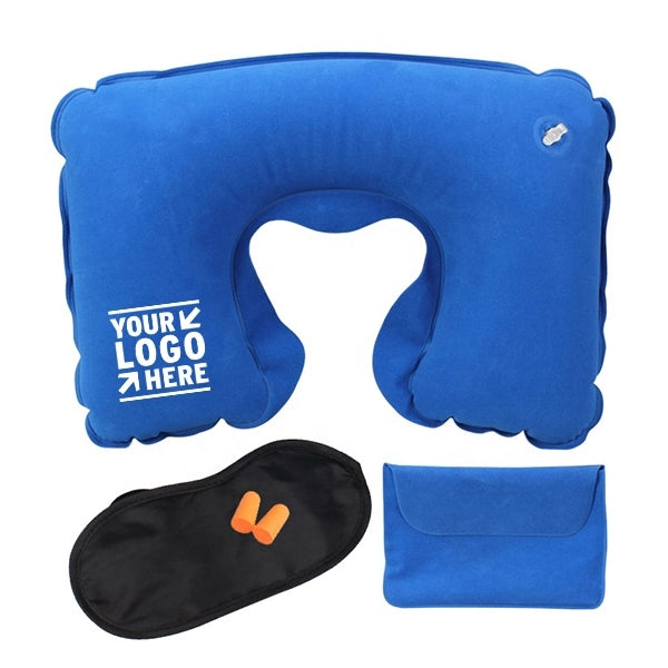 Logo Travel Pillow Kits with Ear Plugs and Eye Mask