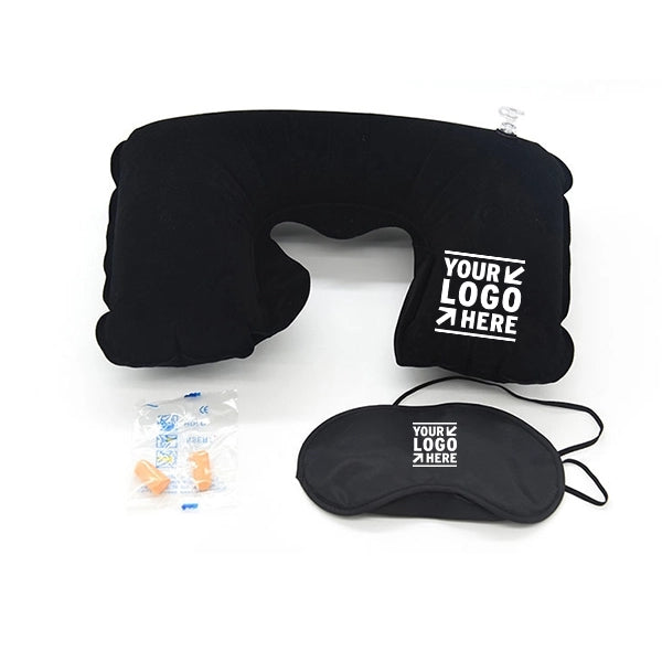 Logo Travel Pillow Kits with Ear Plugs and Eye Mask