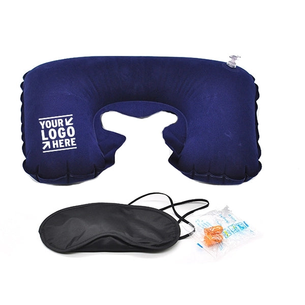 Logo Travel Pillow Kits with Ear Plugs and Eye Mask