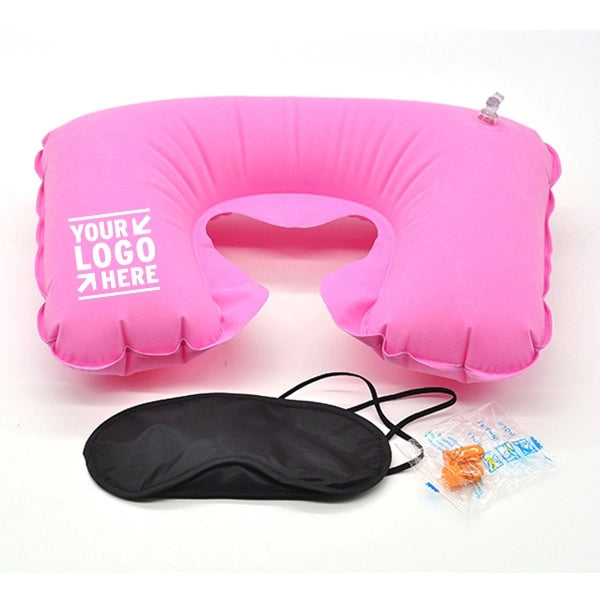 Logo Travel Pillow Kits with Ear Plugs and Eye Mask