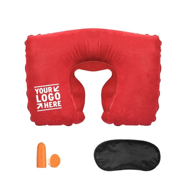 Logo Travel Pillow Kits with Ear Plugs and Eye Mask
