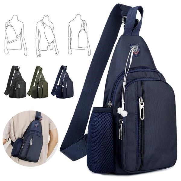 Sling Backpack Crossbody Bag With Earphone Hole