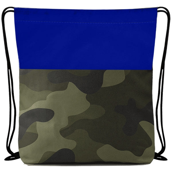 Custom Colored Camo Drawstring Tote Bag