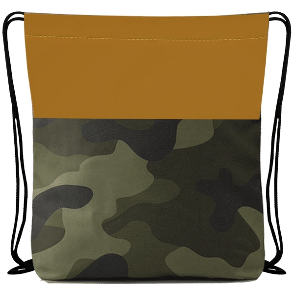 Custom Colored Camo Drawstring Tote Bag