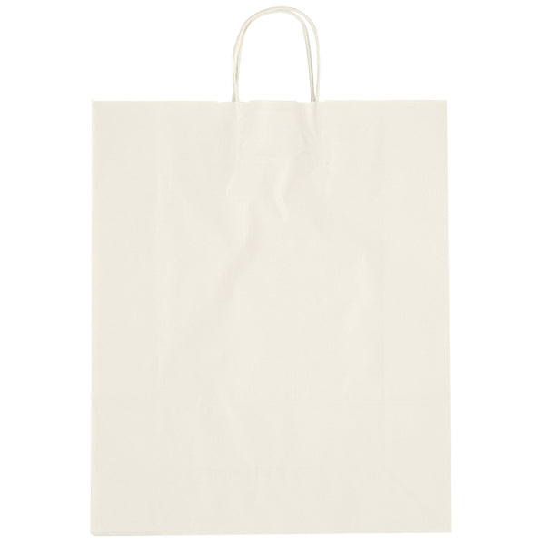 Custom Kraft Paper White Shopping Bag-16" x 19"