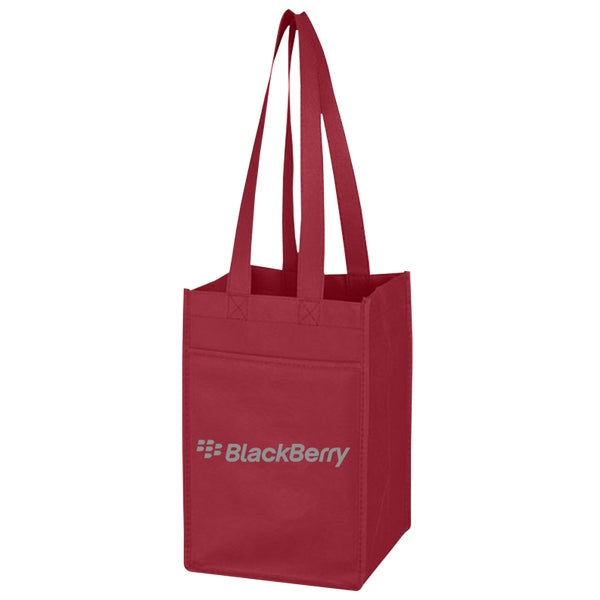 Custom Non Woven 4 Bottle Wine Tote Bag-BG