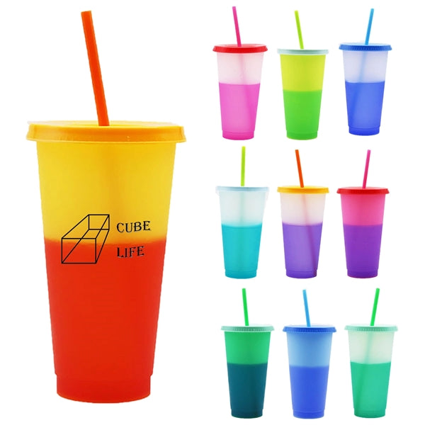 24oz Color Changing Plastic Cup
