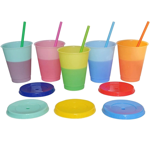 16 Oz. Color Changing Cup With Lid And Straw