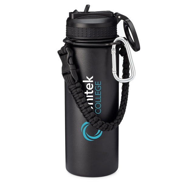 18oz.Stainless Vacuum Insulated Bottle w/ Paracord,Straw,Lid