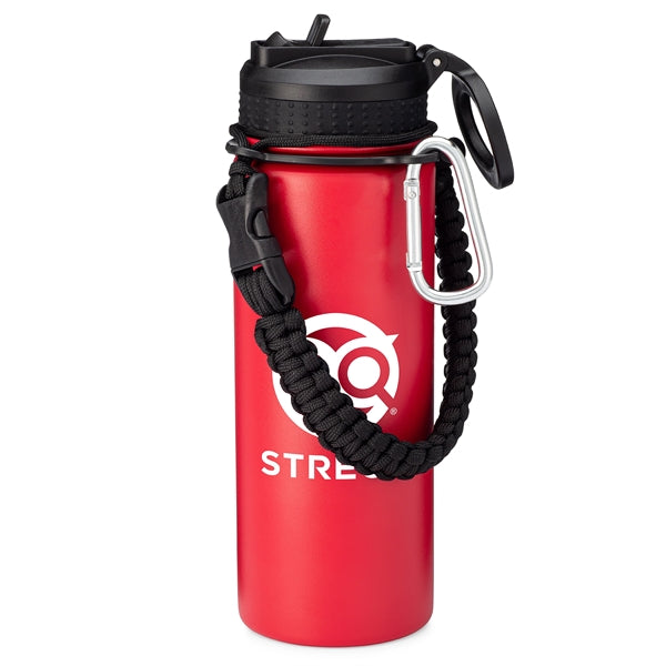 18oz.Stainless Vacuum Insulated Bottle w/ Paracord,Straw,Lid