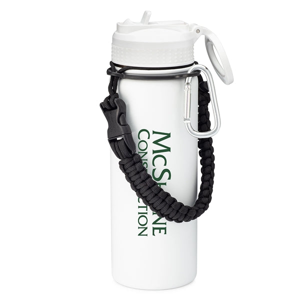 18oz.Stainless Vacuum Insulated Bottle w/ Paracord,Straw,Lid