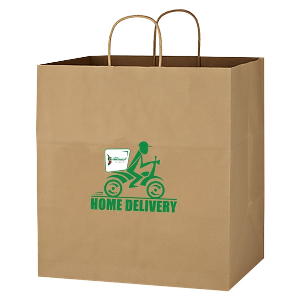 Custom Kraft Paper Brown Shopping Bags - 14-x-15