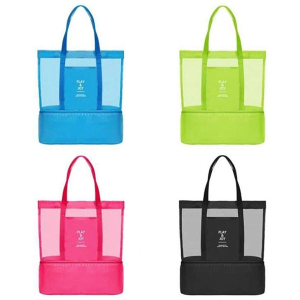 Mesh Beach Tote Cooler Bag