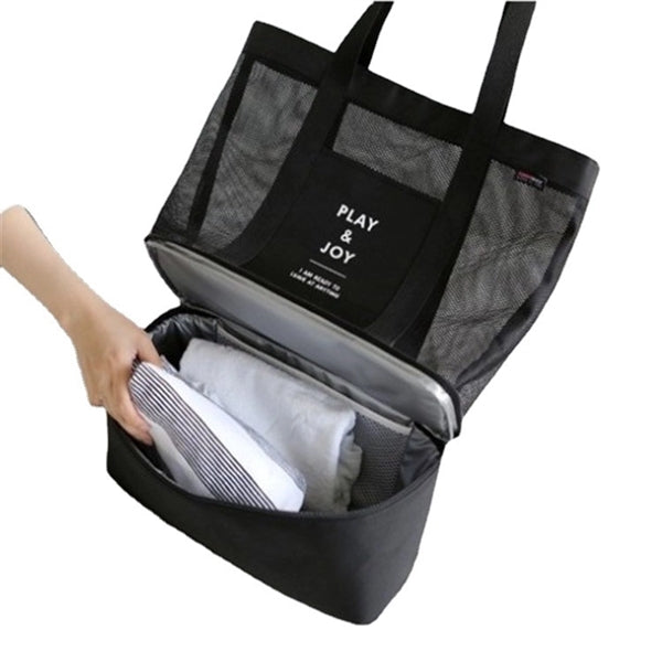 Mesh Beach Tote Cooler Bag