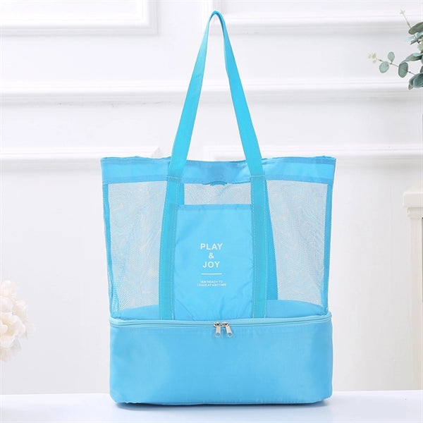 Mesh Beach Tote Cooler Bag