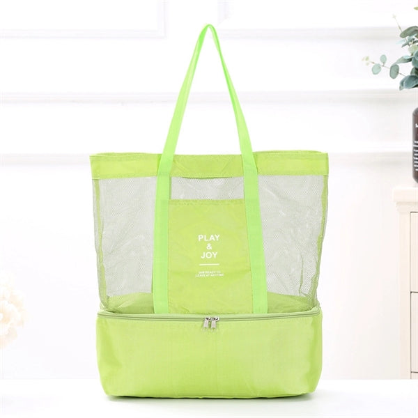Mesh Beach Tote Cooler Bag