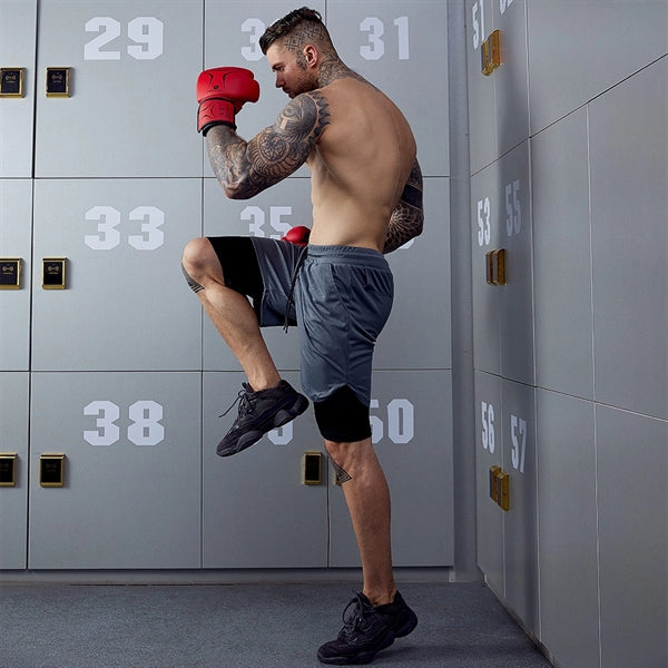 2 in 1 Quick Dry Gym Athletic Short Pants with Phone Pocket