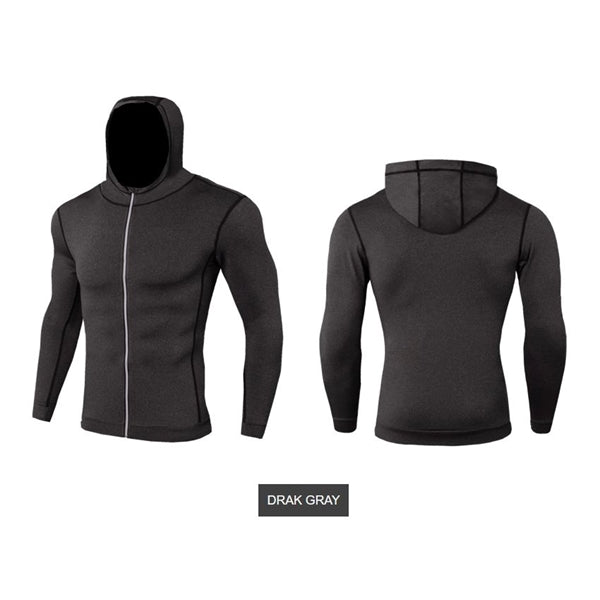 Men's Sport Casual Hoodie Quick Dry Coat With Zipper