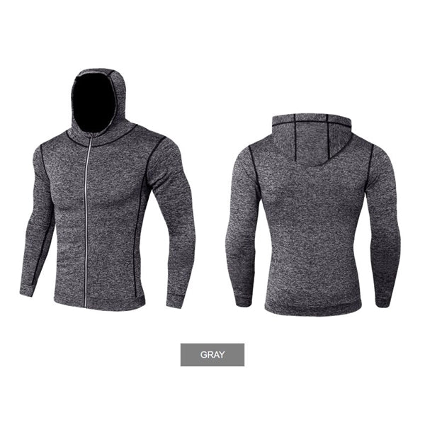 Men's Sport Casual Hoodie Quick Dry Coat With Zipper