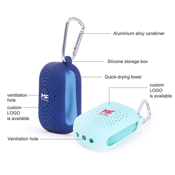 Portable Microfiber Cooling Towel With Silicone Case