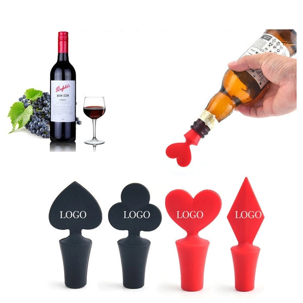 Poker flower sign silicone wine stopper