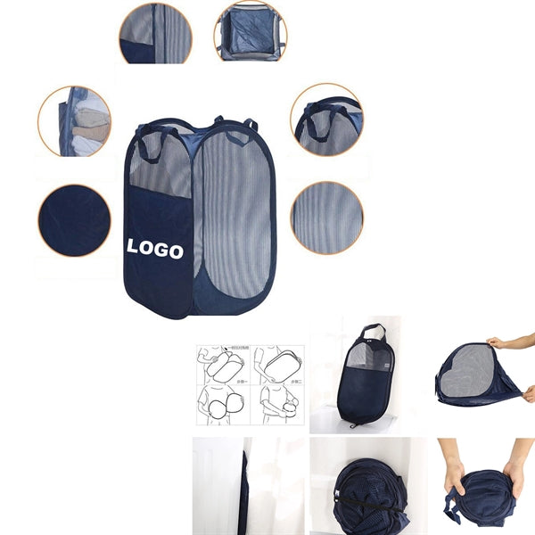 Portable Square Mesh Dirty Clothes Basket