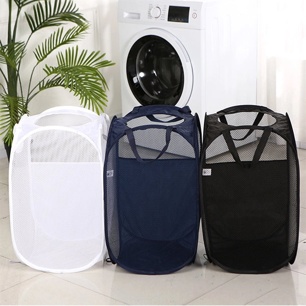 Portable Square Mesh Dirty Clothes Basket