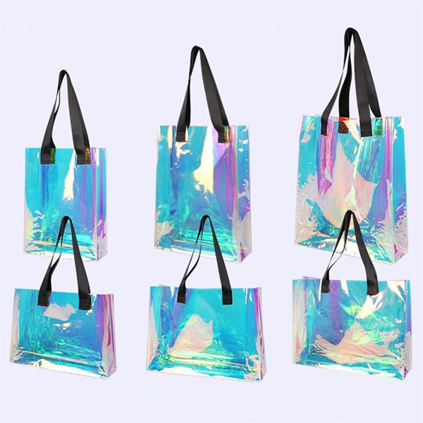 Clear Rainbow Holographic PVC Tote Bag