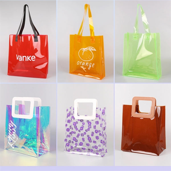 Clear Rainbow Holographic PVC Tote Bag