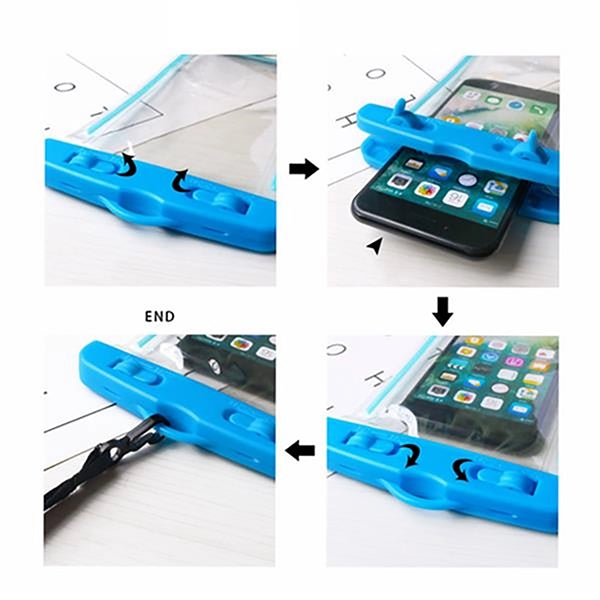 Outdoor mobile phone waterproof bag with lanyard