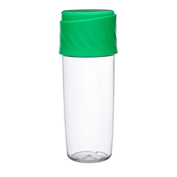 16 oz. BPA Free Dual Sip-N-Snack Plastic Sports Water Bottle