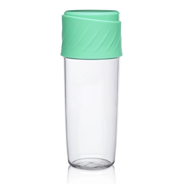 16 oz. BPA Free Dual Sip-N-Snack Plastic Sports Water Bottle
