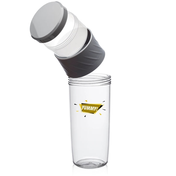 16 oz. BPA Free Dual Sip-N-Snack Plastic Sports Water Bottle