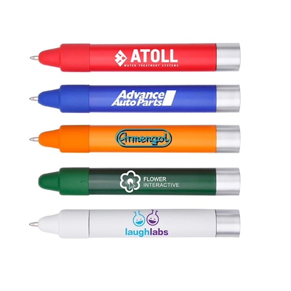 Crayon Shaped Ballpoint Pen With Stylus