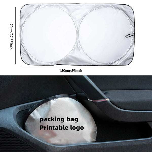 Car Windshield Sun Shade with Storage Pouch