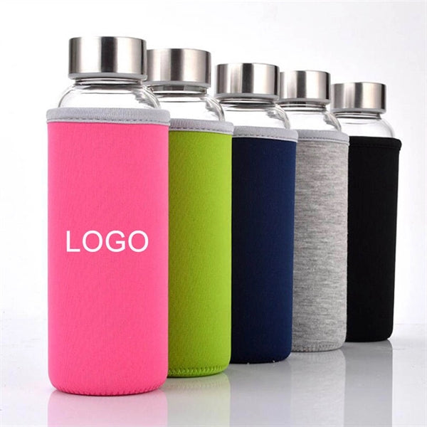 14 Oz. Glass Bottle with Neoprene Cover