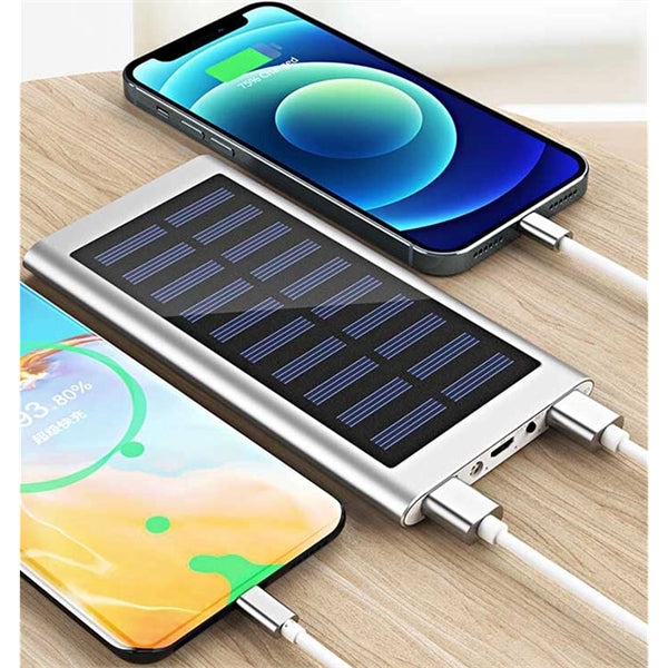 Dual USB 10000mAh Solar Power Bank With Flashlight