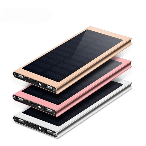 Dual USB 10000mAh Solar Power Bank With Flashlight